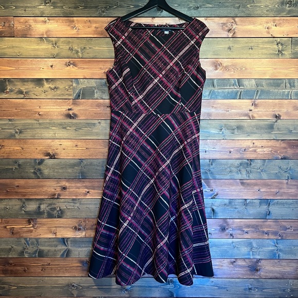 Plaid A Line Formal Dress | Tommy Hilfiger - Picture 2 of 4